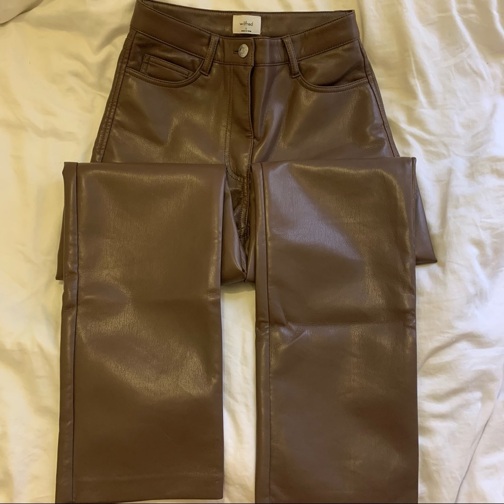 Aritzia Wilfred The Melina Pant Caramelized Walnut Size 0 Short - Picture 7 of 10